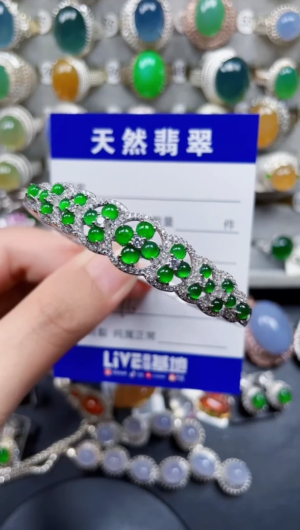 颈饰银S925镶嵌翡翠276