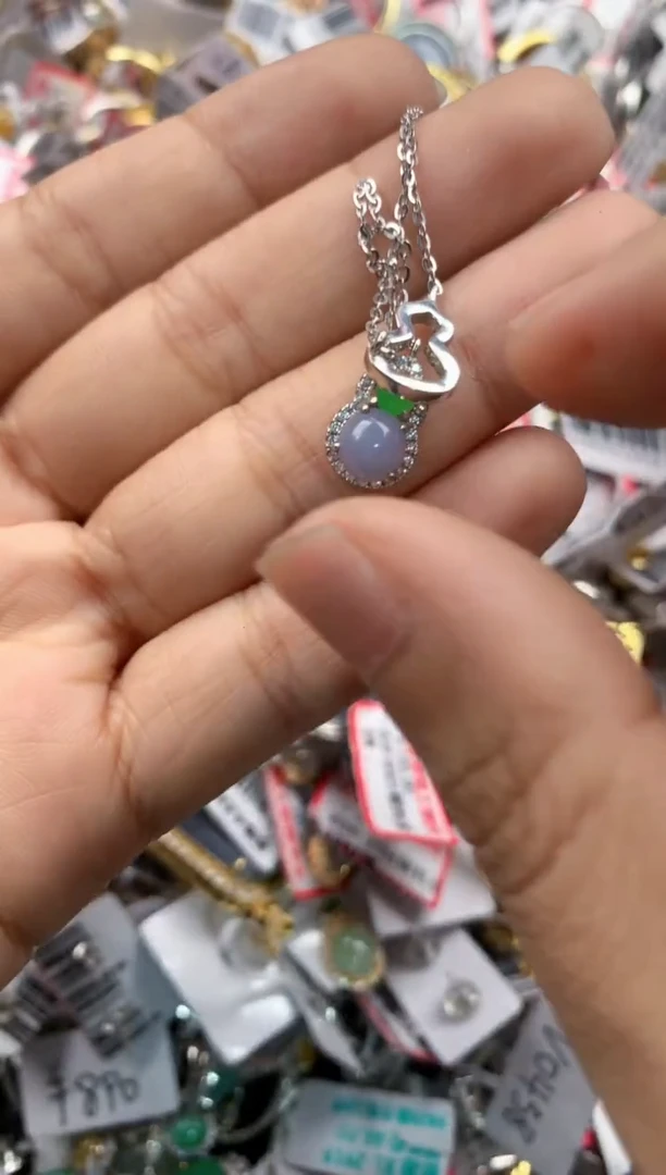 银S925镶嵌戒指翡翠333 9
