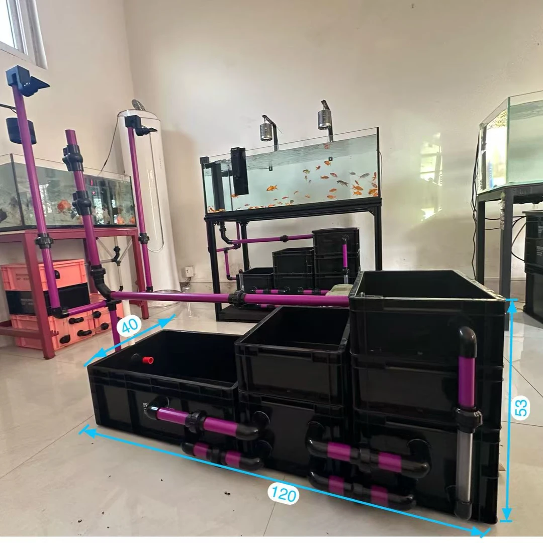 适配鱼缸免打孔虹吸底滤周转箱