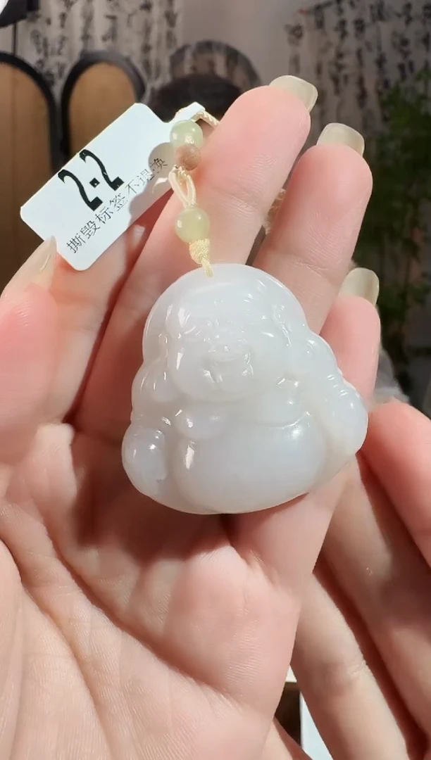 颈饰未镶嵌和田玉40白玉佛公 2-2
