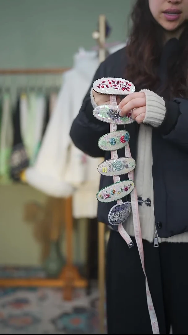 刺绣苏绣大号弹簧夹  可挑选颜色