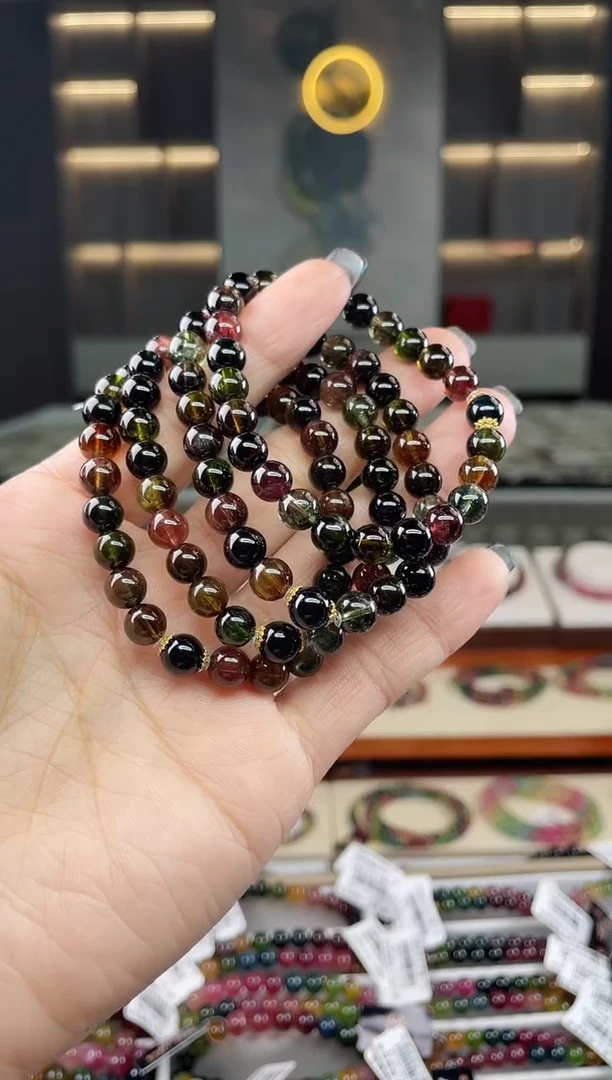 未镶嵌单圈手串mm+碧玺（多样性发一条）T