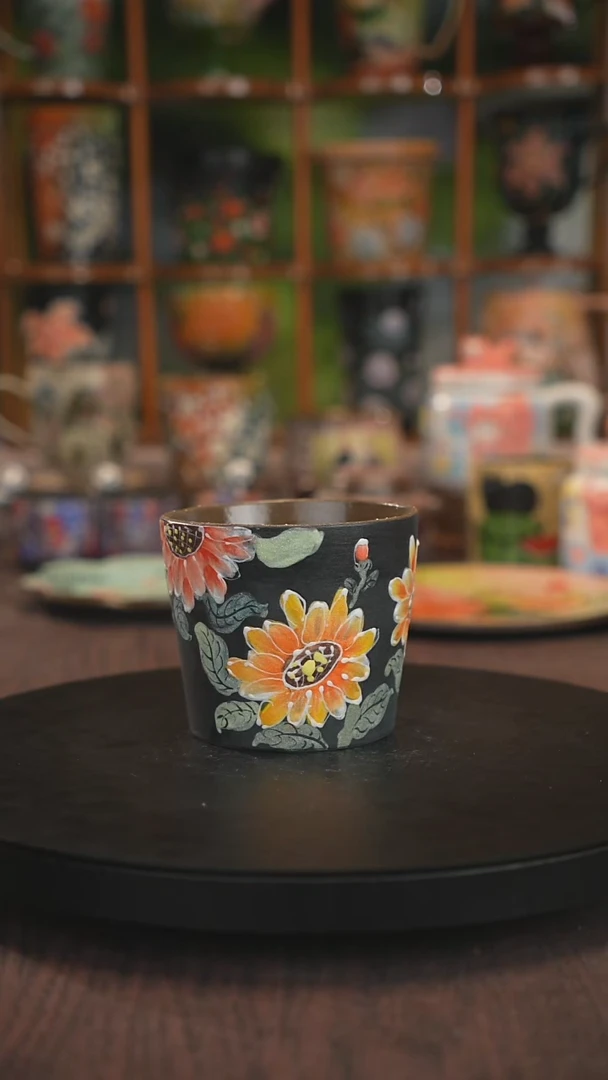 紫砂油画釉下彩手绘