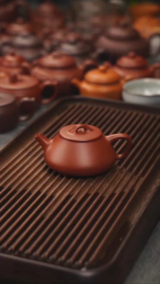 茶壶紫砂红皮龙小平盖