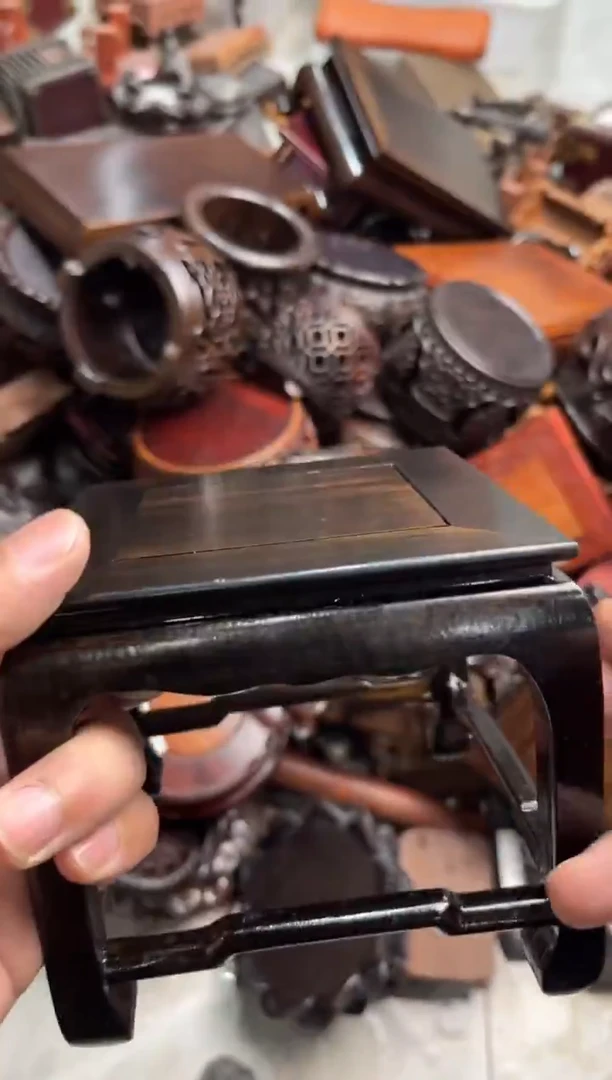 木黑檀木正方小花架