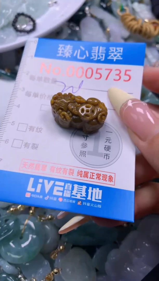 翡翠未镶嵌颈饰含绳0005735