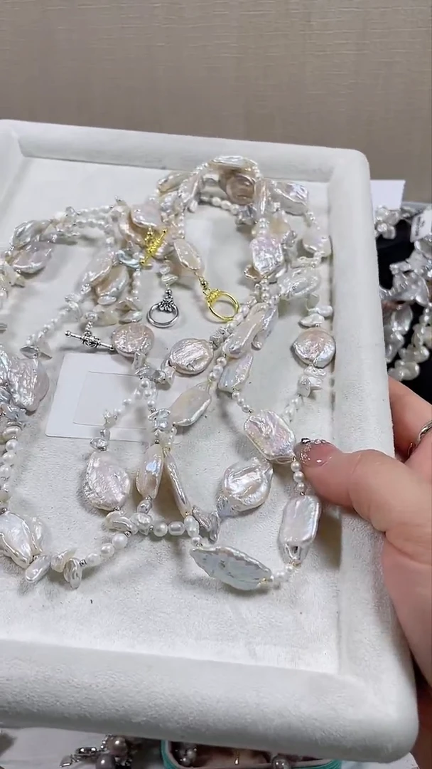 未镶嵌毛衣链淡水珍珠【纯恬饰品】（多样性发货发一）