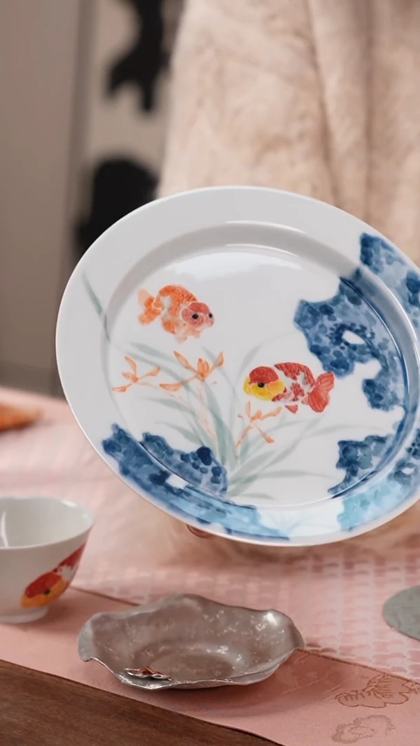 【闪购商品】太湖石兰花寿鱼壶承2