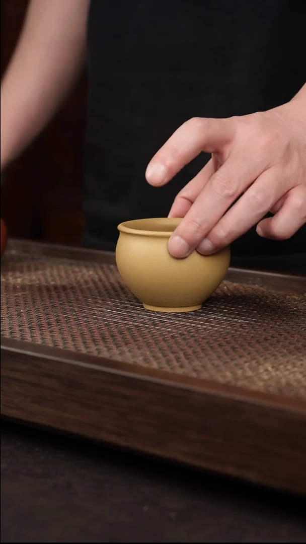 茶杯紫砂黄金段圆融杯