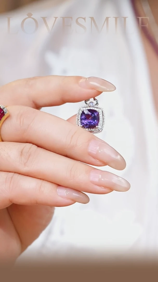 银S925镶嵌吊坠(不含链)紫晶002吊坠