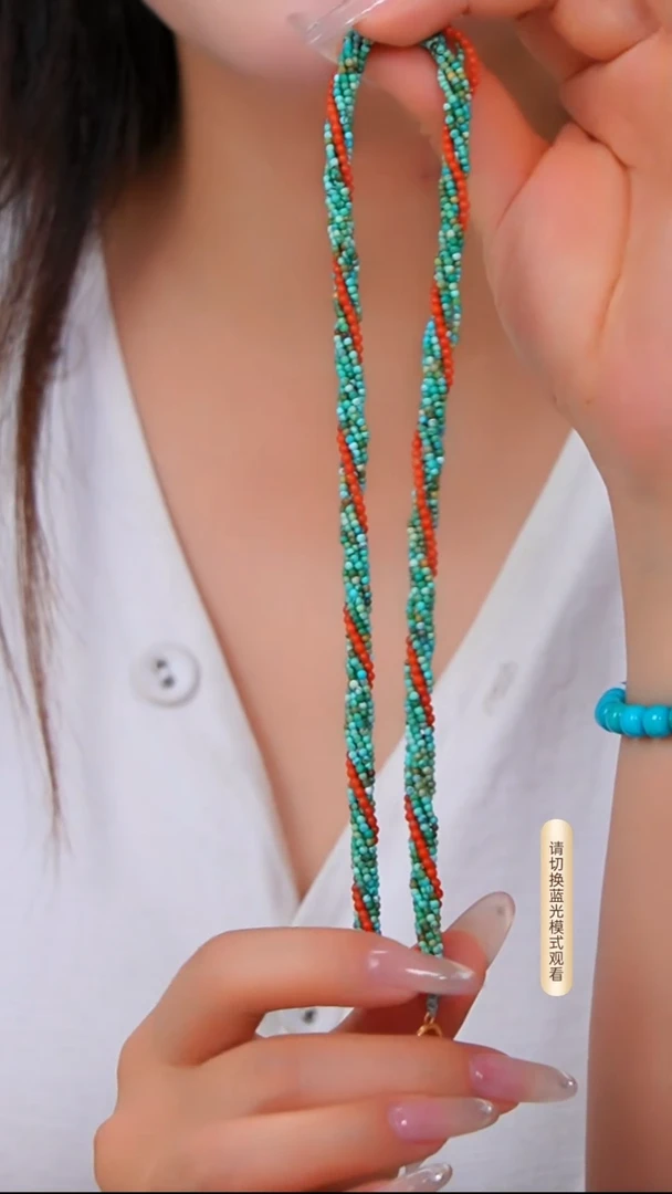银S925镶嵌绿松石项链多样性发货一件