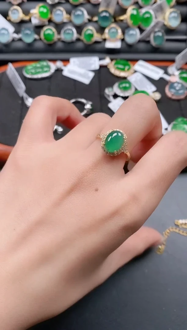 银S925镶嵌戒指翡翠1111