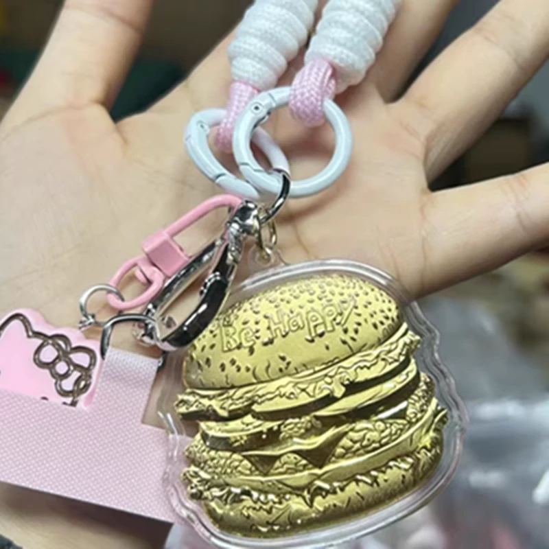 999水贝爆款手机链汉堡薯条奶茶手机绳钥匙挂件包包潮玩书包挂件