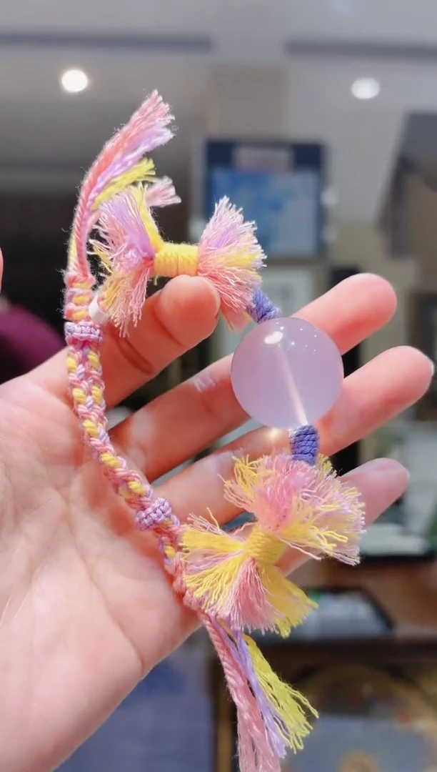 【闪购商品】水晶手绳未镶嵌粉水晶球绳编手绳