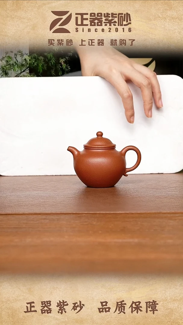 茶壶紫砂邓瑛秋水红降坡140cc内推