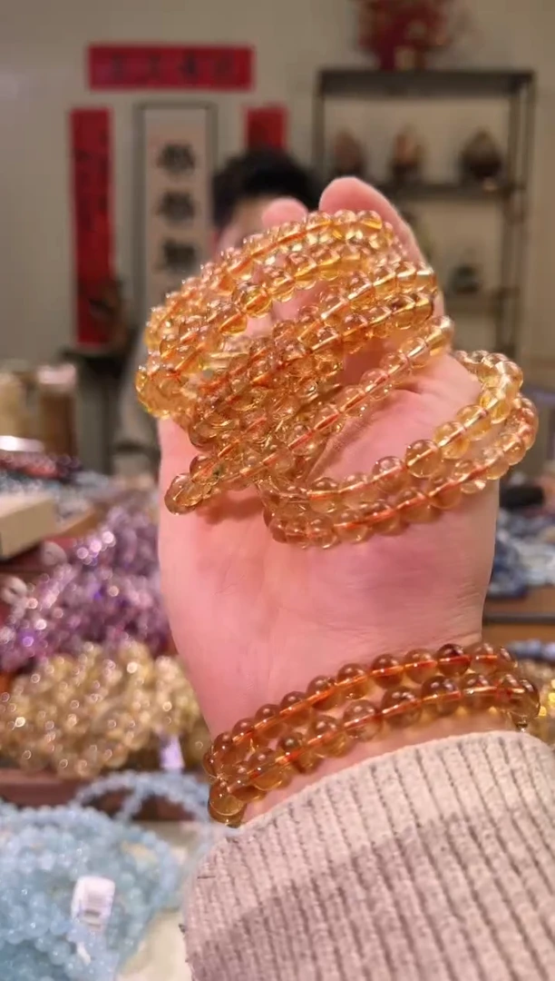 【闪购商品】黄晶手串未镶嵌7+mm黄塔晶（多样性发其一）