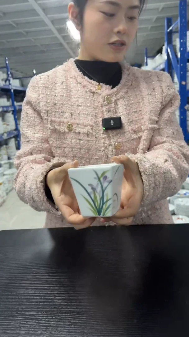 景德镇高温陶瓷食品级手绘釉中彩-四方杯（福利款）