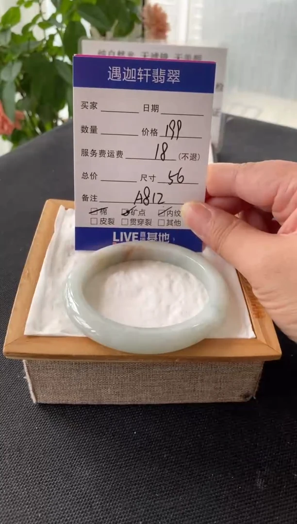 翡翠手镯未镶嵌56圈口 A812编码