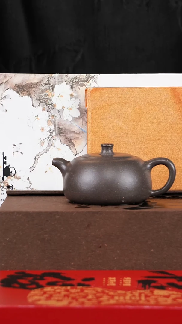 【闪购商品】紫砂茶壶井栏天青泥160CC带茶叶