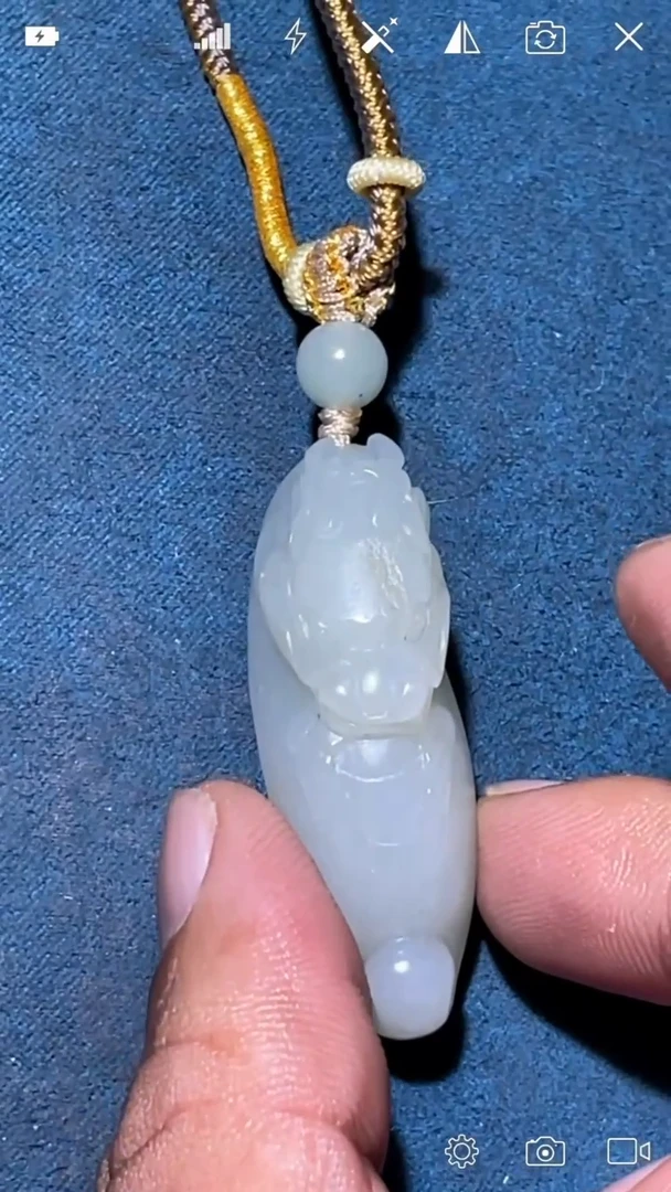 未镶嵌和田玉挂件Q000664 鱼化龙 吊坠