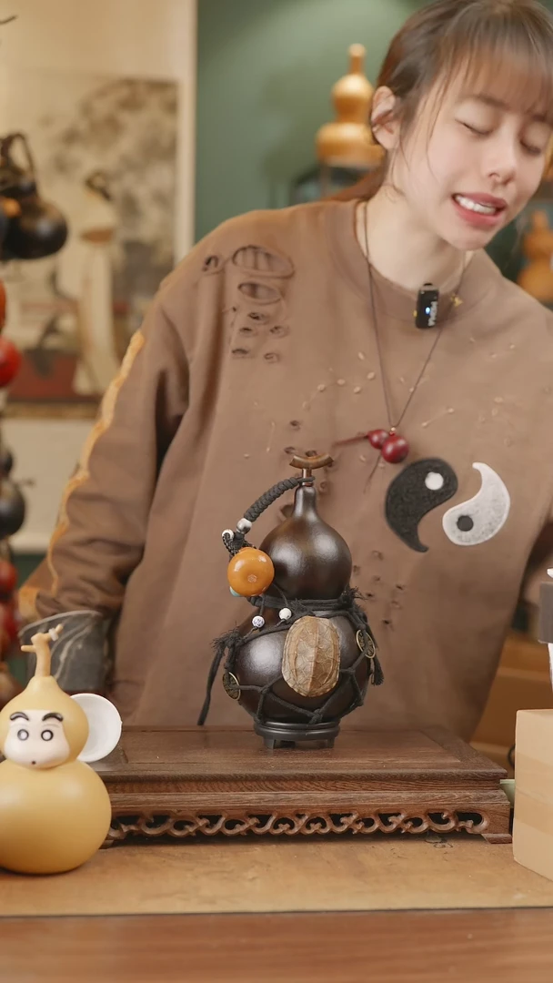 【闪购商品】158号精品天然大漆工艺防渗内胆酒葫芦~
