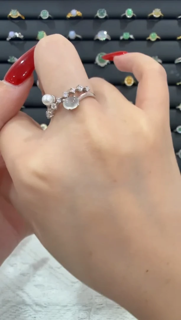 银S925镶嵌戒指翡翠150