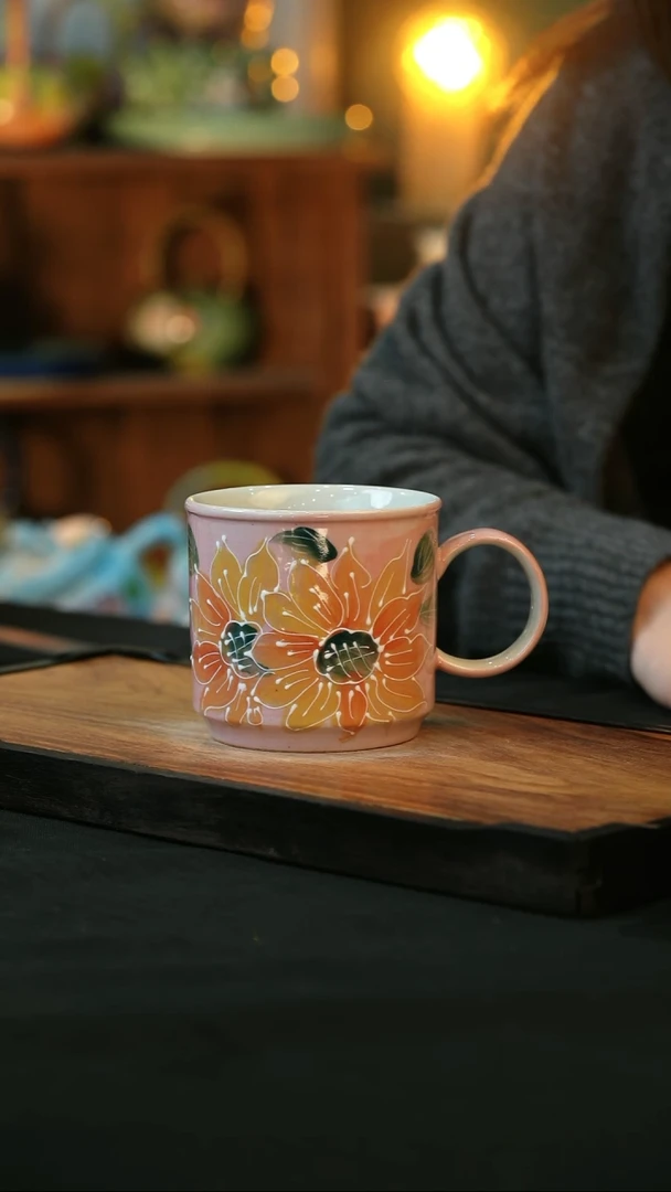 杯手绘心瓷陶瓷浮力