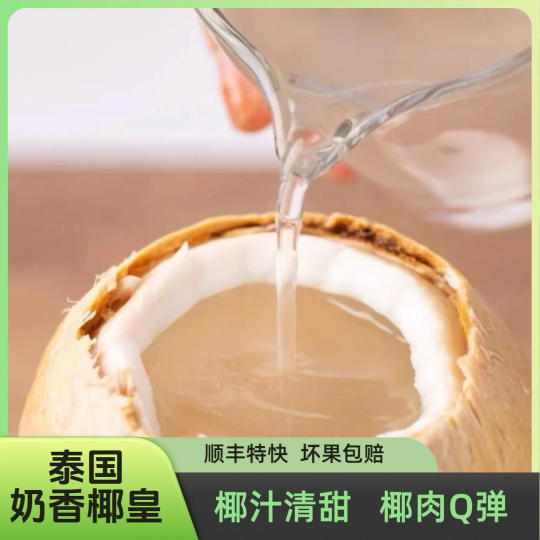 【坏果包赔】泰国丹嫩沙多椰皇/椰青6~9颗进口新鲜椰子    400g+/颗