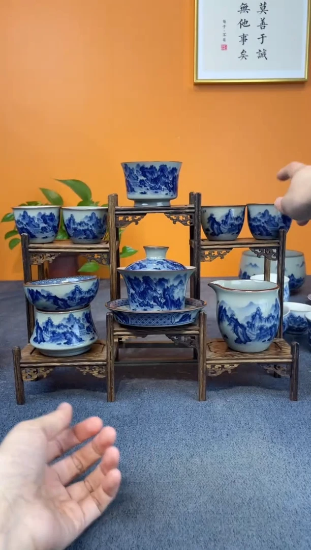 景德镇陶瓷釉下青花八件套＋壶