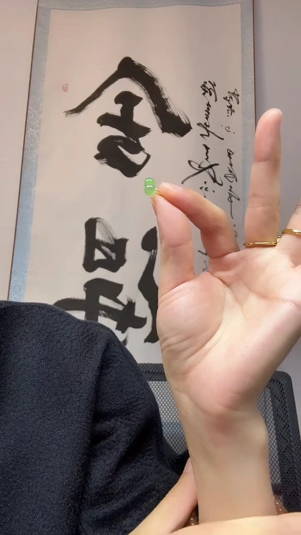 银S925镶嵌和田玉（碧玉）耳钉卡6