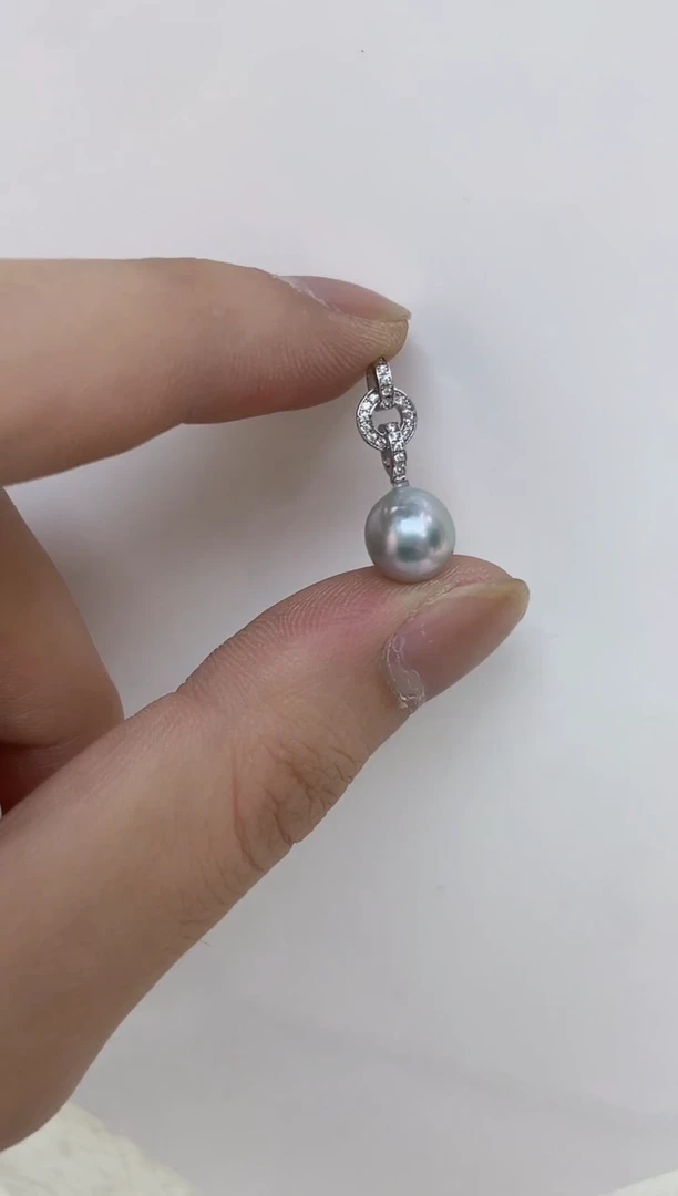 海水珍珠银S925镶嵌颈饰