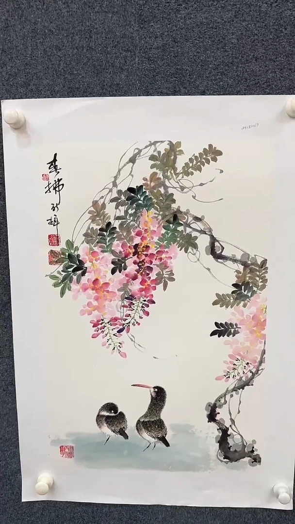 国画9.21-严选-颜新辉-四尺三开写意花鸟-C14