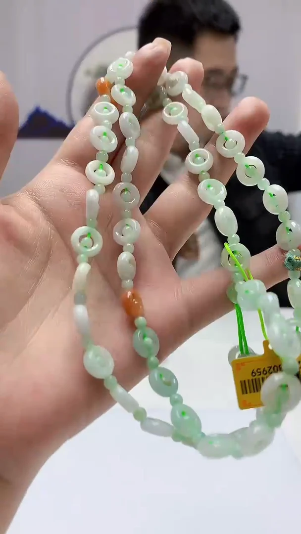 【闪购商品】定制翡翠未镶嵌5153ms-毛货193珠链