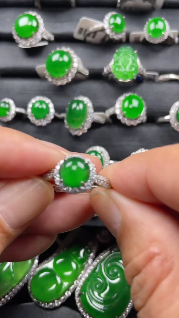 【闪购商品】翡翠戒指银S925镶嵌翡翠