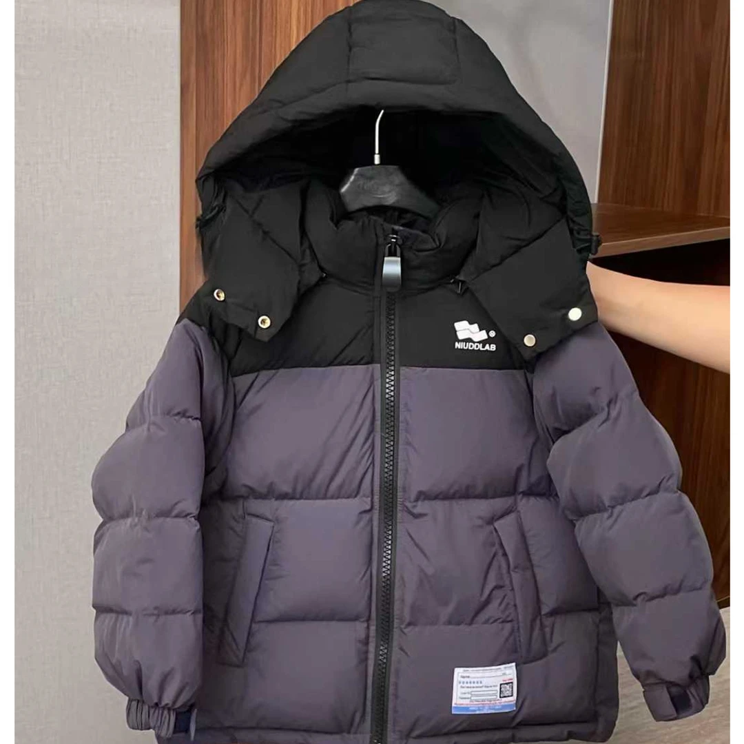 36男童25冬季韩版加厚拼色款羽绒服3615