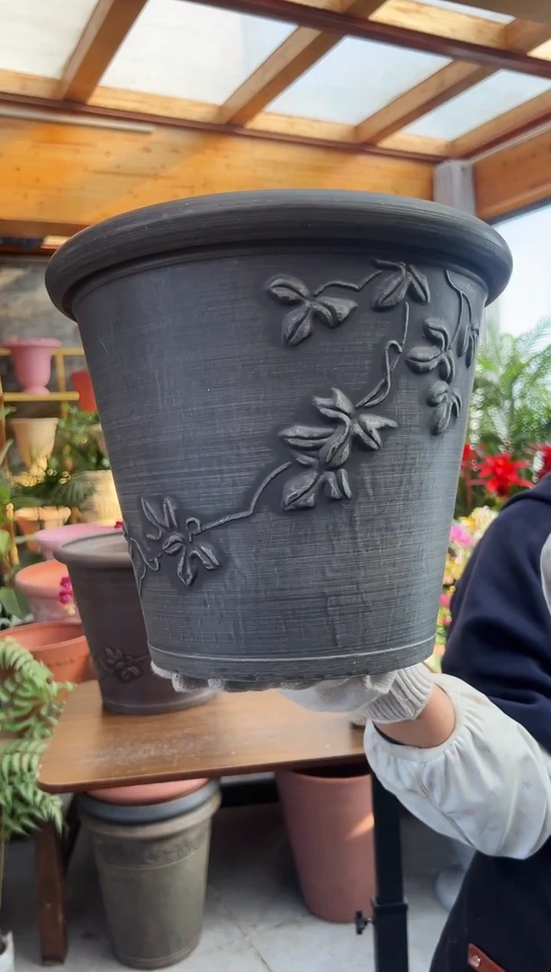 30*25.5/09A30/黑灰色/浮雕叶子外贸尾单