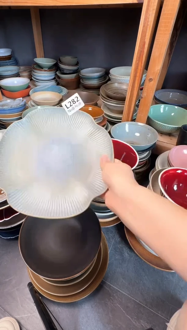 瓷片生*L282灰色海棠盘福利