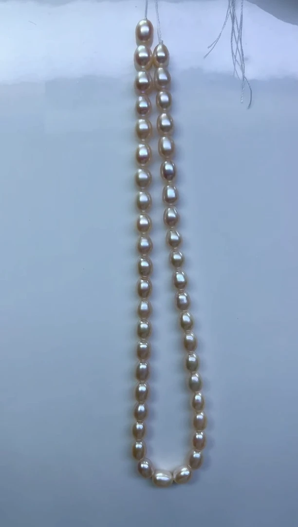 淡水珍珠未镶嵌项链白胖子带粉光6-7mm