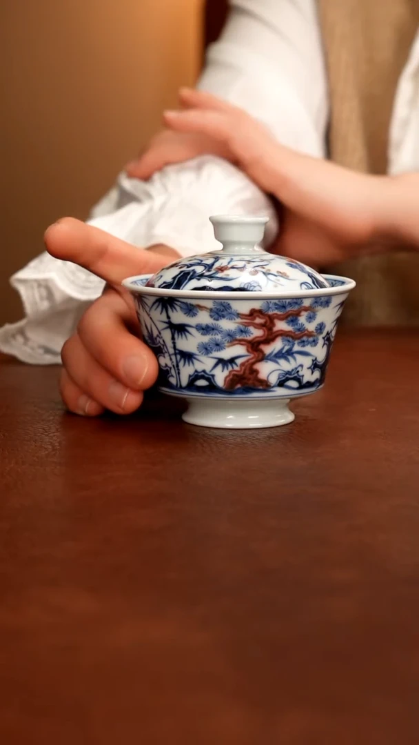 摆件陶景德镇瓷器，青花瓷手绘茶具~