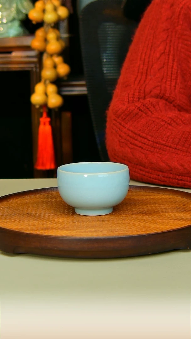 汝瓷奎奎罗汉全手工原矿天青不完美