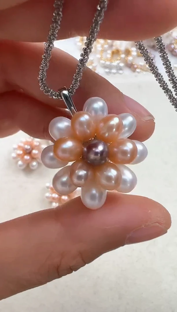 【闪购商品】淡水珍珠吊坠(赠链)合金糖果爆米花