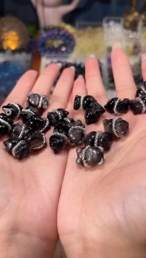 【闪购商品】水晶手串未镶嵌银耀小熊一个卡13*18