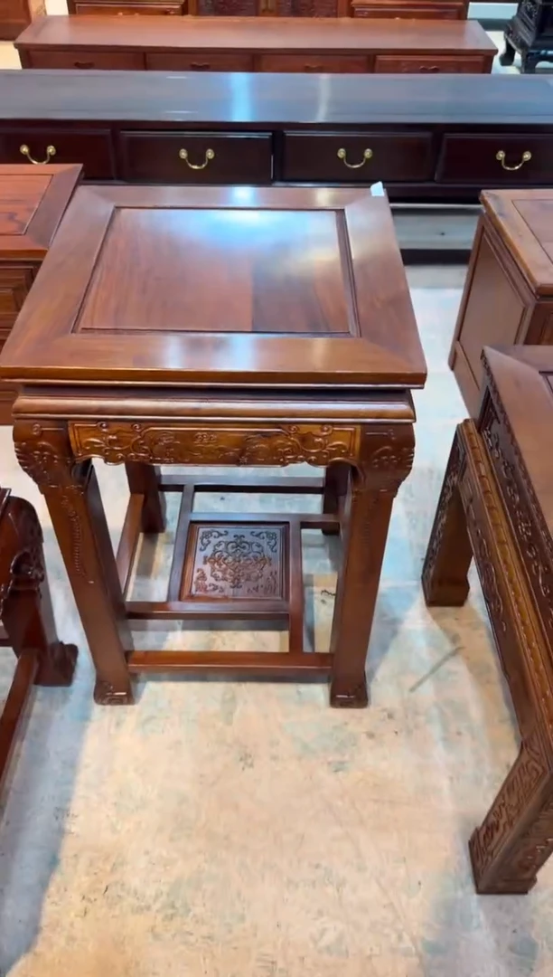 花梨木类家具凤**渺缅花角几