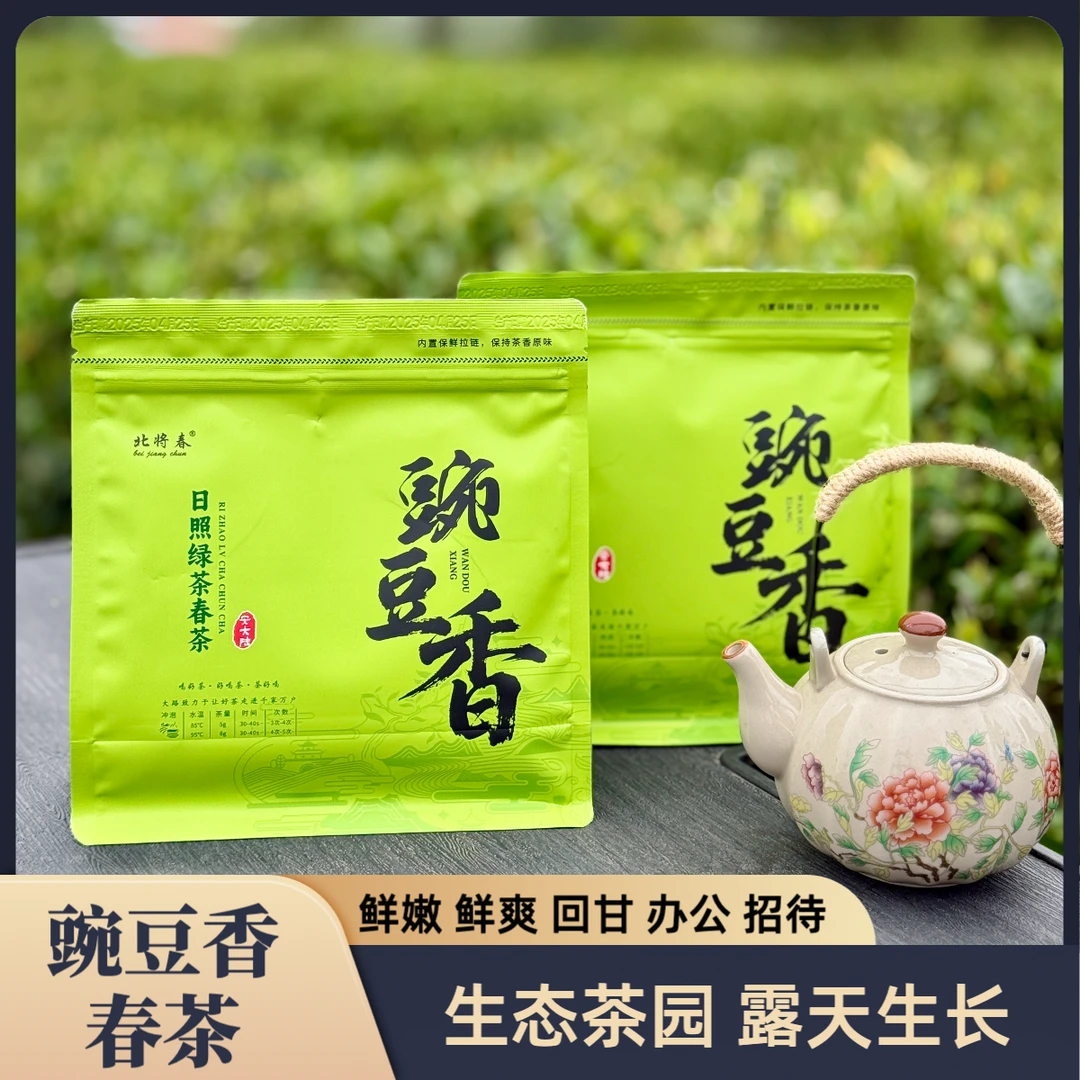 安大陆【豆香春茶】2025新茶正宗日照绿茶露天春茶豌豆香豌豆鲜袋装