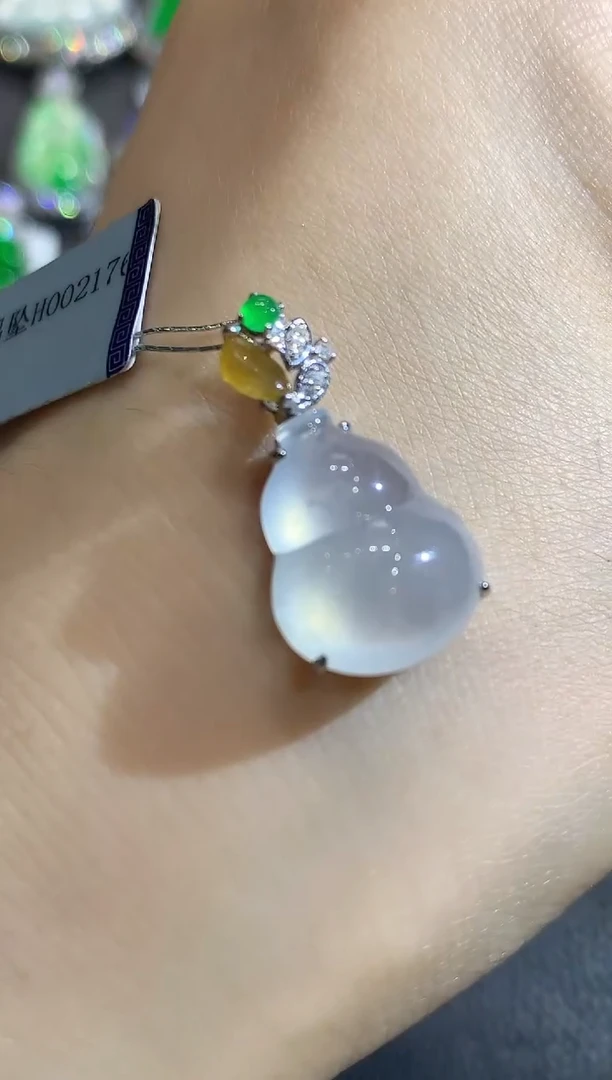 吊坠(不含链)18K金镶嵌翡翠A27翡翠