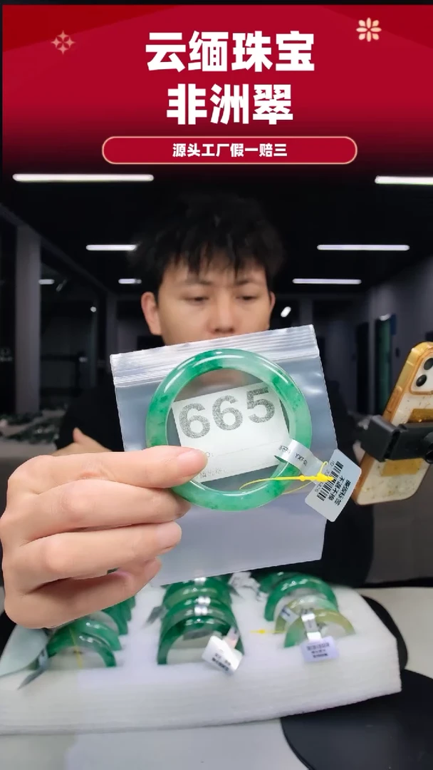 未镶嵌手镯石英质玉（非洲翠）5556圈口665