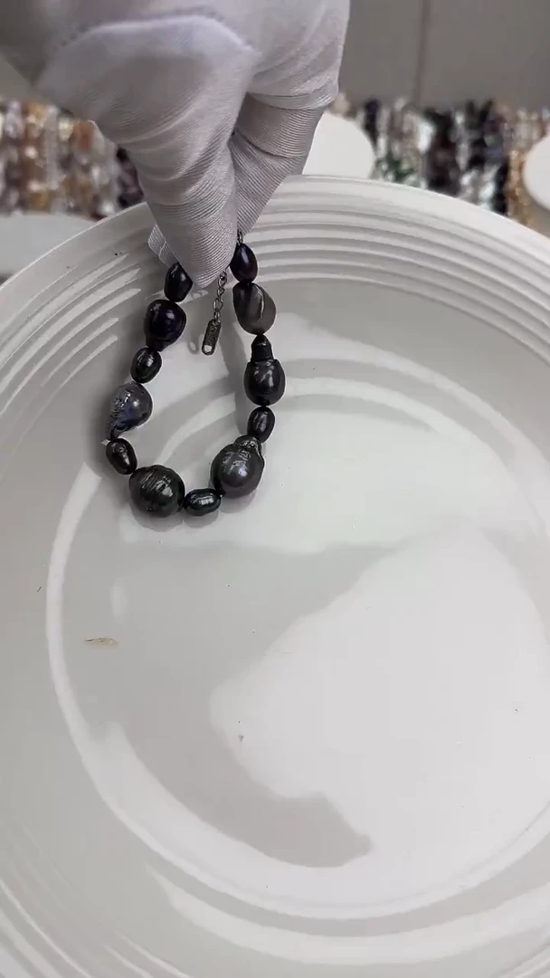 颈饰银S925镀金镶嵌淡水珍珠1