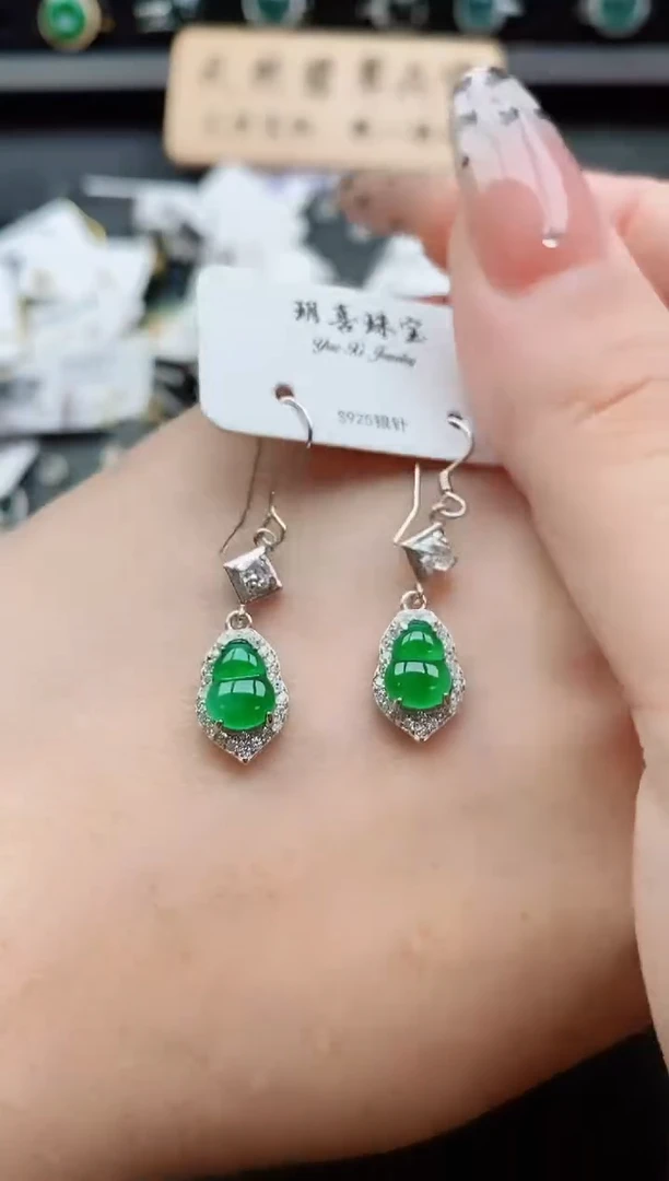 银S925镶嵌戒指翡翠1