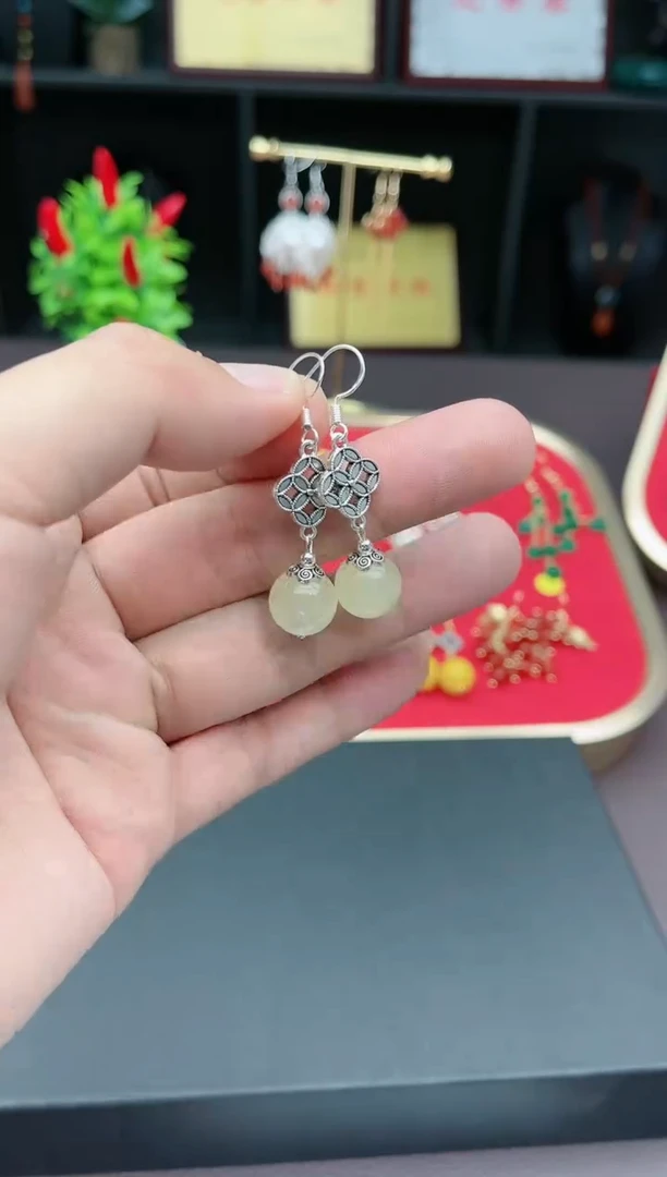 【闪购商品】玛瑙/玉髓耳钉银S925镶嵌323000