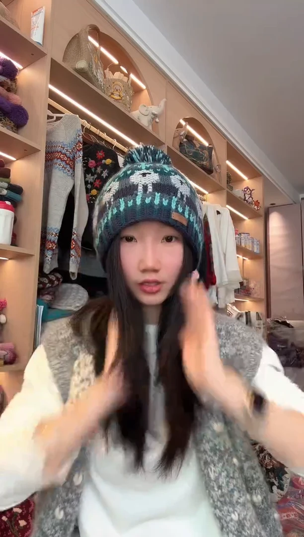 羊毛美利奴孔雀蓝肖恩羊单球帽